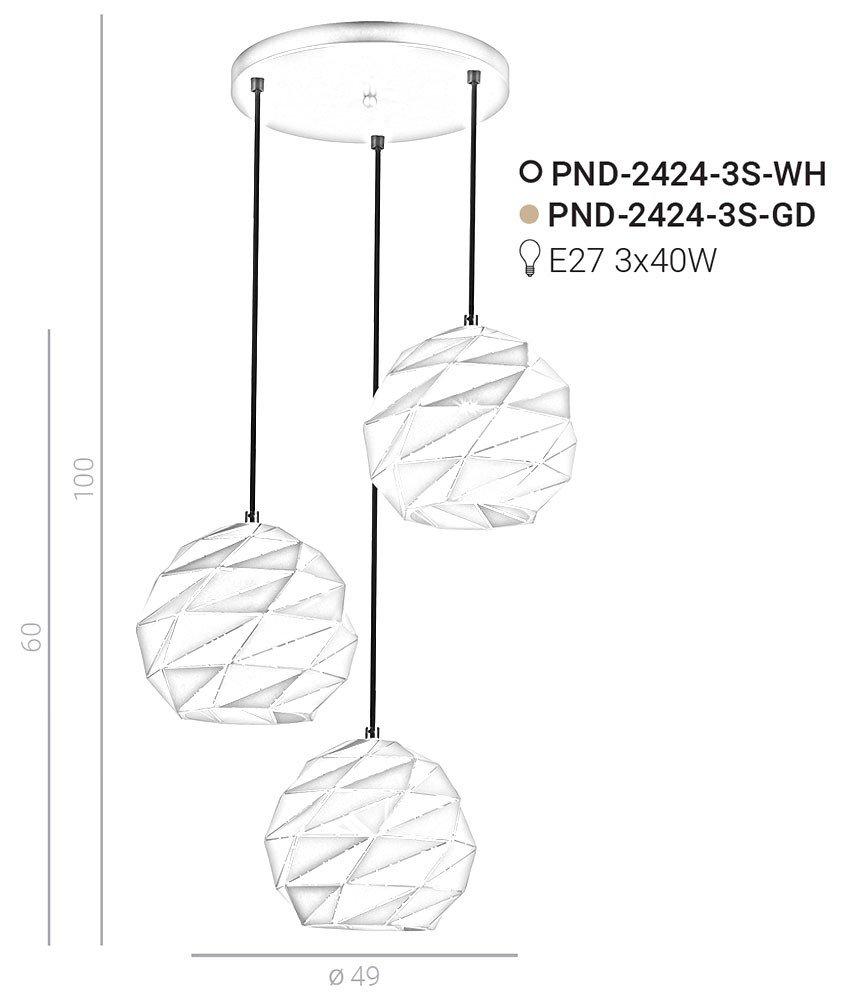Lampa Wisząca Palermo PND-2424-3S-WH Italux