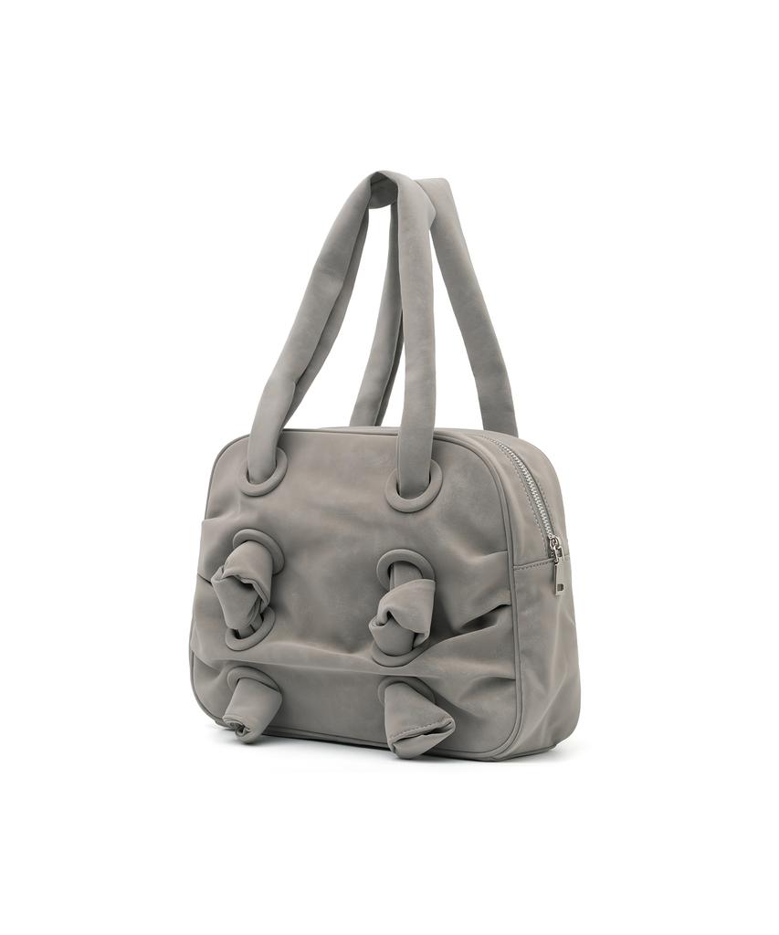 Millo Women Nubuck Shirred Bag [Ash Gray]