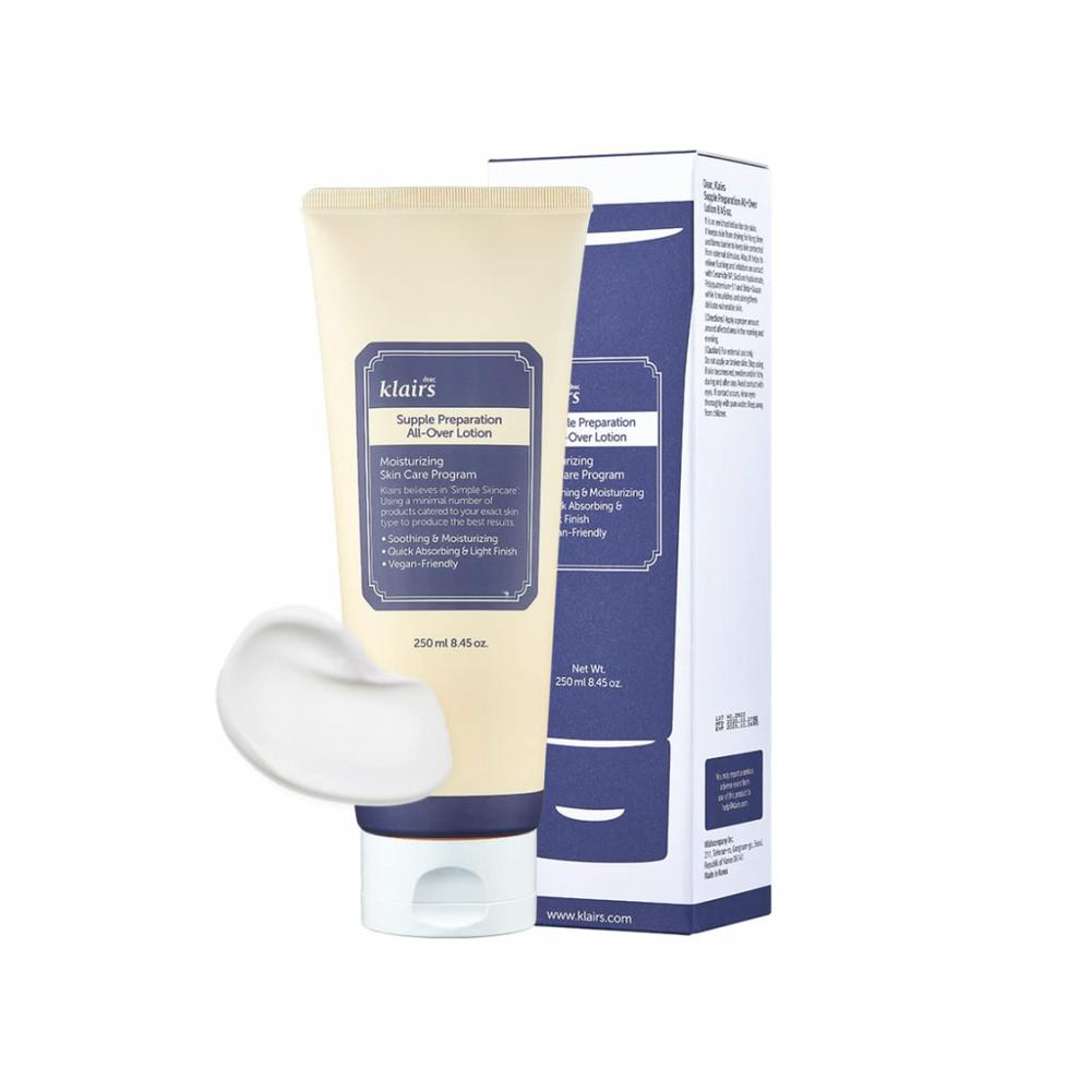 Dear, Klairs Supple Preparation All-Over Lotion 250ml Daily Face And Body Moisturizer, For Sensitive Skin, Essential Oil Free