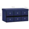 VidaXL Banc de rangement pliable Bleu 76x38x38 cm Faux lin, Bleu, faux lin (100 % polyester), MDF