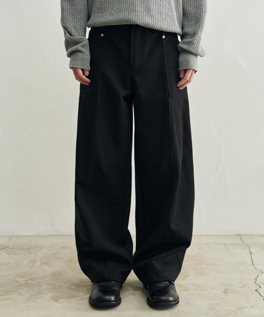 ROTEMBER Dobby Panel Wide Pants [Black]