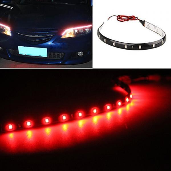 4Pcs 30cm 3528 SMD 15 LED Car Trucks Motor Grill Flexible Waterproof Light Strips