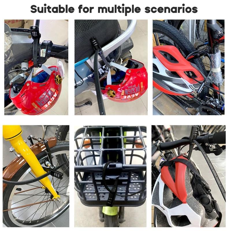 Bicycles Lock, Multifunction Adjustable Bicycles Lock Zips Tie Lock Bikes Luggage Scooter Lockers with 3 Digit Passwords