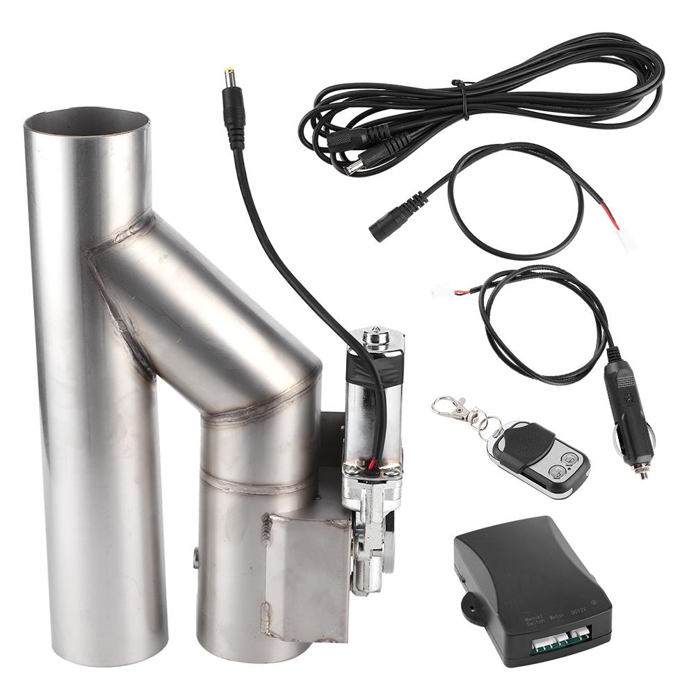 2.5in YPipe Electric Exhaust Catback Downpipe SingleOpen Integrated Cutout ECut Out Valve System Kit & Remote