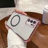 Case for OPPO A16 Clear Magnetic Casing Electroplated Lens Frame Phone Cover