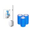 Disposable Toilet Brush with Sponges Head Not Drill Wall Mounted Easy 1 Touches Replacement for Hygienic Bathroom Cleaning