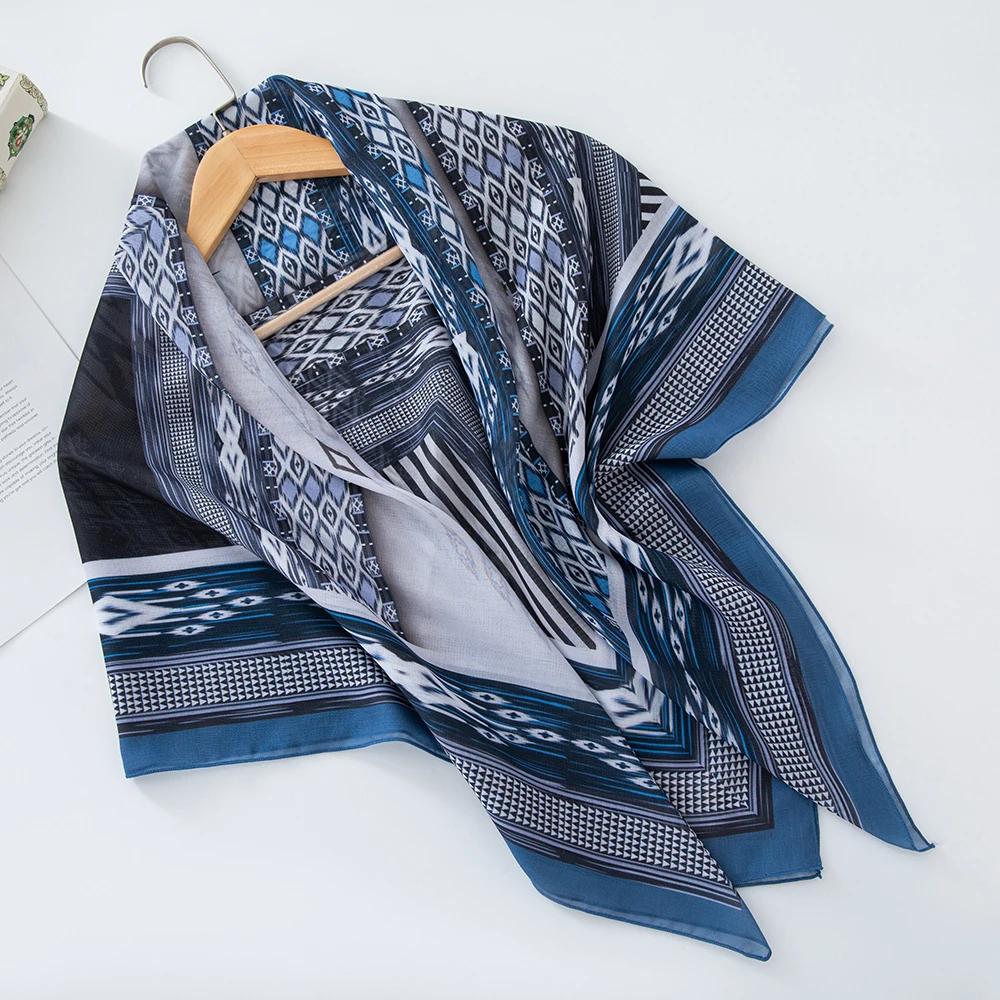 73Colors Malaysia Tudung Bawal Flower Print Hijab New Design Headscarf Premium Cotton Voile Soft Fashion Muslim Square Scarf