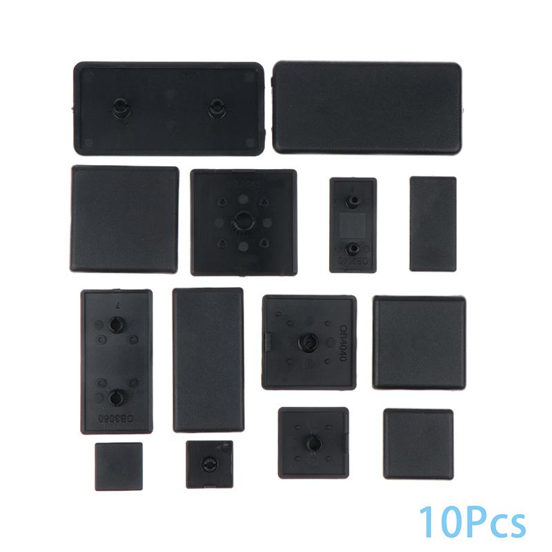 New 10Pcs 2020 3030 3060 4040 4080 4545 Plastic End Cap Cover Plate Black For EU Aluminum Profile High Quality