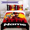 3pcs Custom Name Red Dead Redemption Bedding Set Duvet Cover Closure Includes 1 Duvet Cover & 2 Pillowcases for All Seasons Bedroom Decor