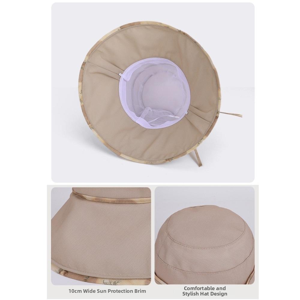 Bowknot Decor Bucket Caps Lace-up Design Girls Basin Caps New Sunshade Hat  Beach Activities