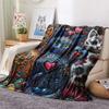 1PC Cat Styles  Print FlAannel Blanket, High quality Comfortable for All Seasons, Home Decor, Warmth and Comfort