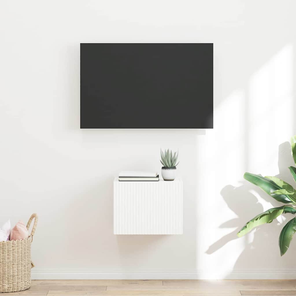 Wall Mounted TV Cabinet White 39 X 31 X 29.5 Cm Engineered Wood