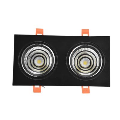 Double Head LED Recessed Ceiling Light Adjustable Angle COB Rectangle Recessed Lighting with LED