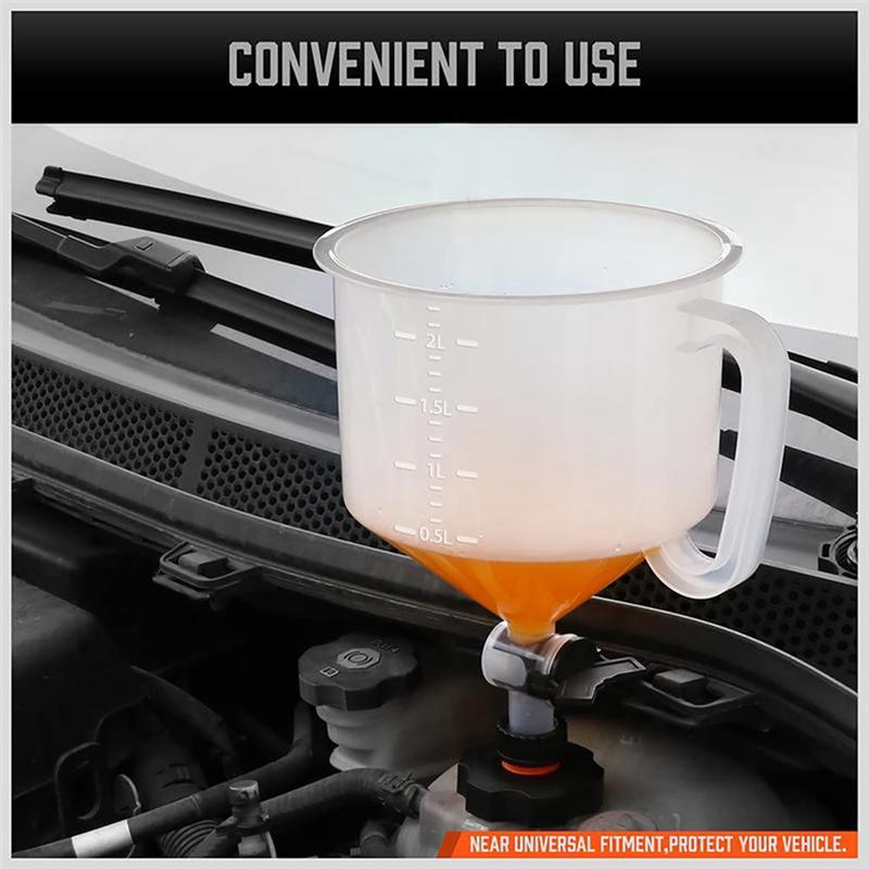 A25F-Universal Vehicle 15Pcs Car Accessories Pour Oil Tool Spill Proof Coolant Filling Kit Plastic Funnel Spout