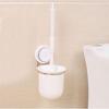 Toilet Brush, Plastic Toilet Brush with Toilet Brush Holder, Quick Dry Toilet Brush Holder, Wall Mount, with Suction Cup, White 33x12x10.2 Cm