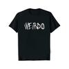 Men'S WEIRDO Punk Emo Goth Heavy Metal T-Shirt - Bold Brush Stroke WEIRDO Logo - Black & White Distressed Font - Regular Fit Concert & Streetwear -