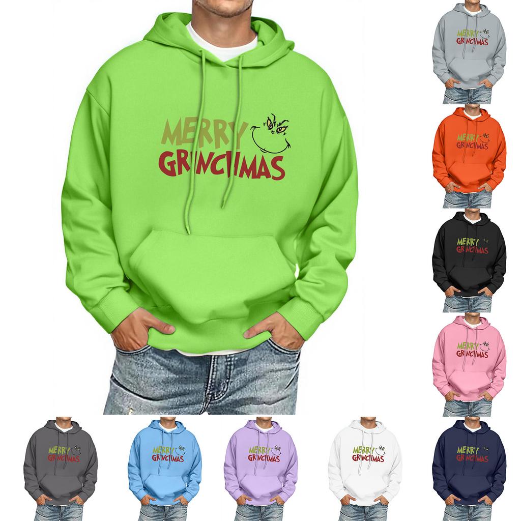 Men's Print Hooded Sweatshirt Long-Sleeve Casual Pullover Hoodie Hooded Sweatshirt