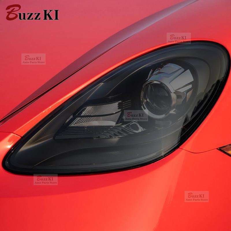 For Porsche 718 Boxster Cayman GTS Car Headlight Protective Film Taillight Smoked Black Tint Wrap Transparent TPU Sticker