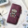 Stylish Skull Pattern Long Wallet Exquisite Portable Card Holder Durable Everyday Carry Purse