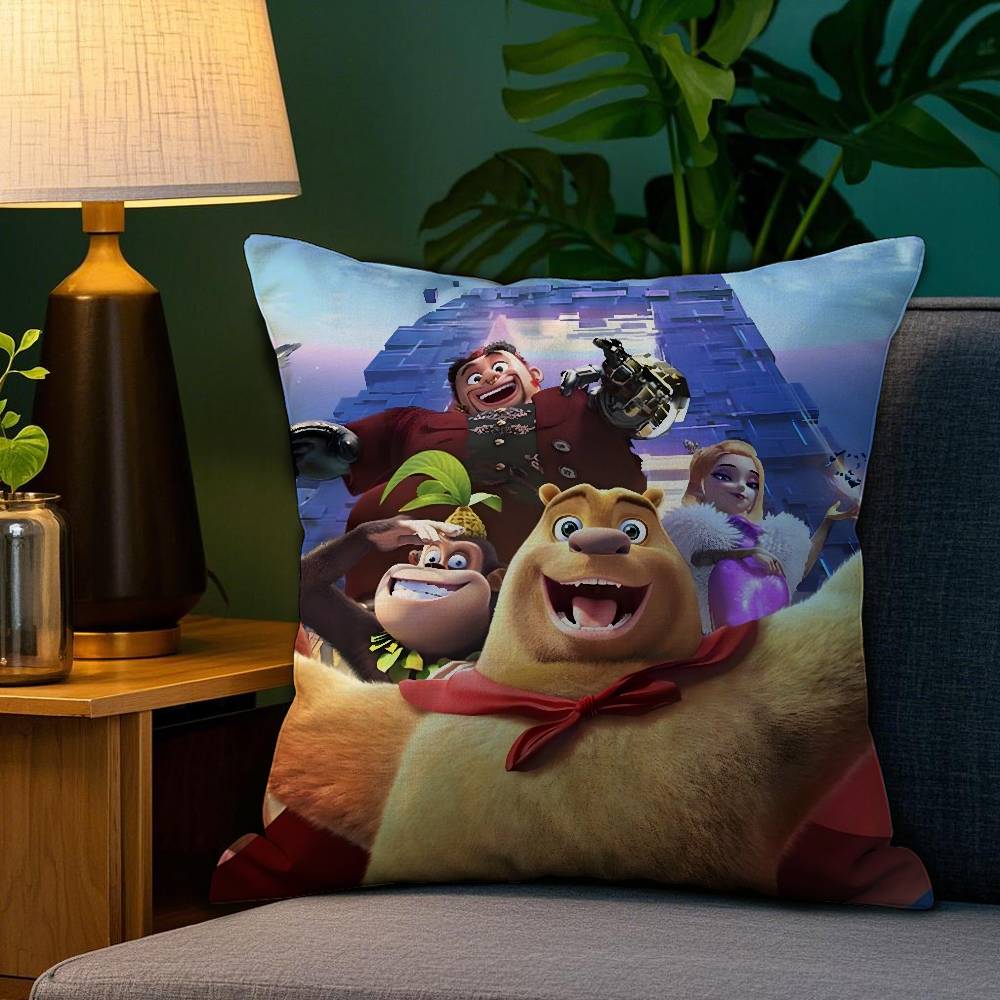 B-Boonie B-Bears Pillow Case Plush Linen Soft Double Sided Printed Design Throw Cushion Decorative Home