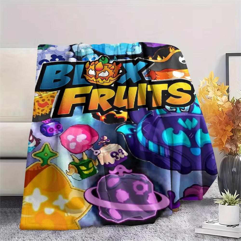 1Pc Blox Fruits Game Print Flannel Blanket, High Quality Comfortable for All Seasons, Home Decor, Warmth and Comfort, Perfect for Christmas Gifts 10