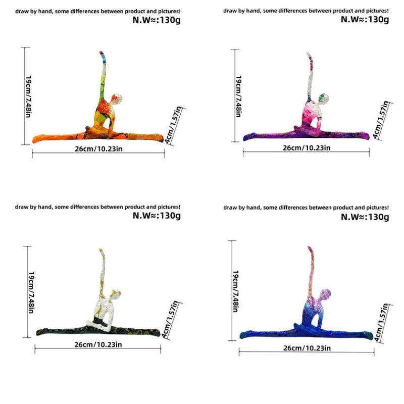 Abstrakte Yoga-Figuren Statuen Bunte Graffiti-Kunst Figur Moderner Stil Zuhause Wohnzimmer Schreibtisch Weinschränke Harzornamente
