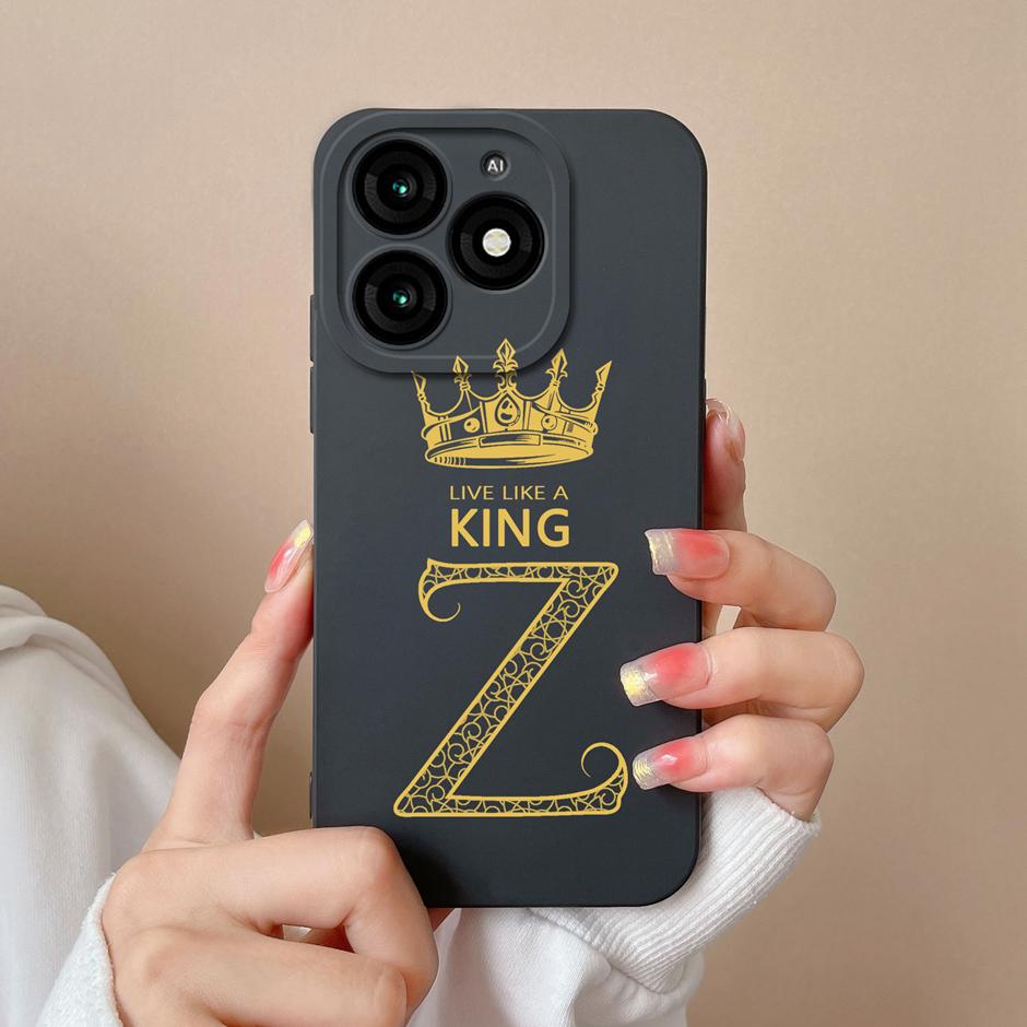 For Tecno Itel A70 Case Luxury Crown Letter Pattern Liquid Silicone Back Cover For ItelA70 A 70 New Design Advanced Sense Shell