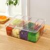 Boîte de Rangement pour Sachets de Thé Boîte de Rangement Multifonctionnelle de Bureau avec Couvercle Organisateur Acrylique Compartiment Boîte de Rangement pour Sachets de Café