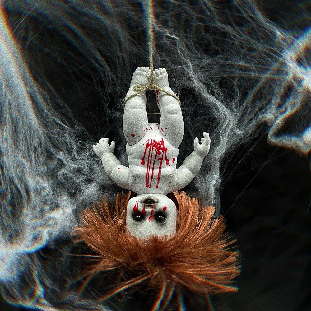 1pcs Horror Ghost Baby Hanging Doll Halloween Bar Ghost Courtyard Horror Doll Prop Ghost Festival Happy Halloween Decoration