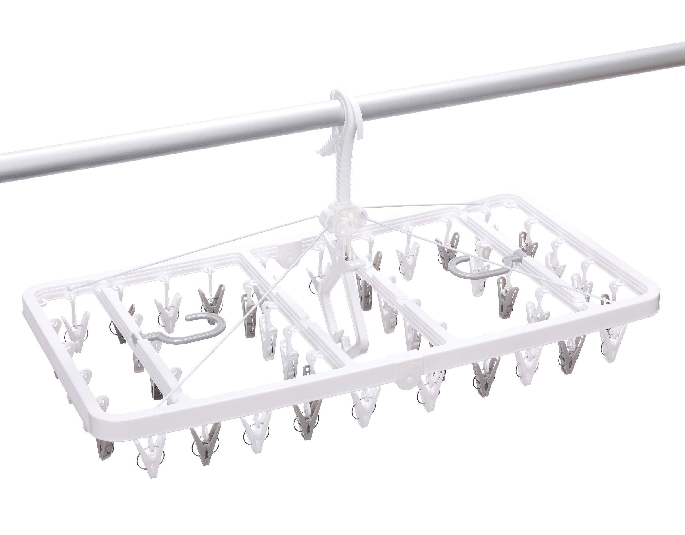 

Towa Sangyo Сушилка для белья, совместимая с UD, включает 42 вешалки 35 x 70 x 34 см, перекладину, прищепки, белая, прибл. белый