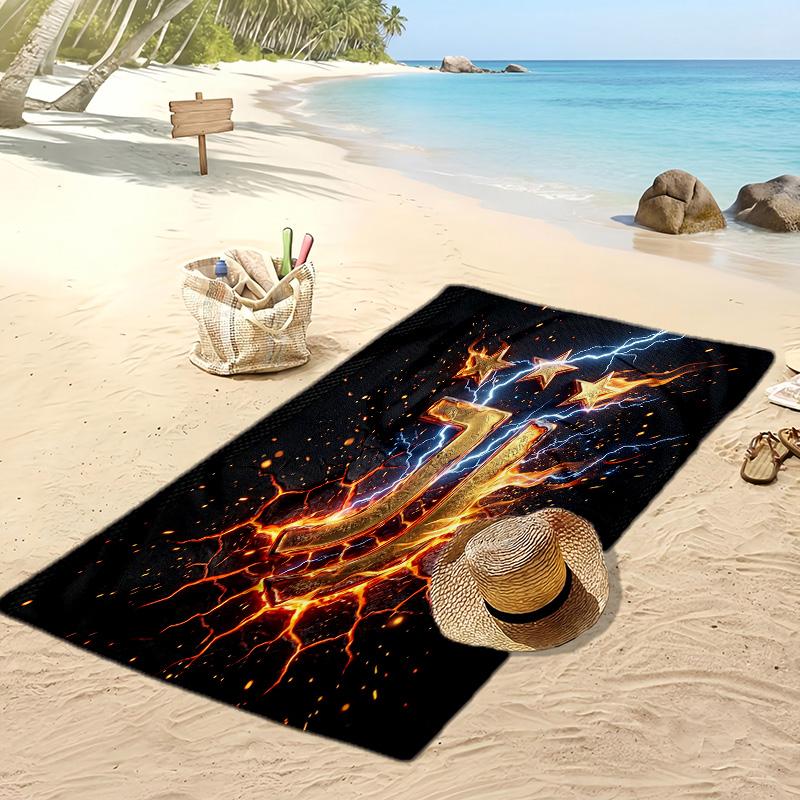 Asciugamano da Spiaggia Stampato Juventus FC Asciugamano Morbido ad Asciugatura Rapida Coperta da Spiaggia Rettangolare Grande Portatile per Viaggi Piscina