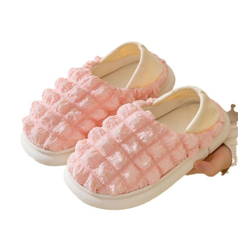 

Хлопковые тапочки милые инс корейская версия зимние домашние для дома противоскользящие теплые плюшевые мультяшные тапочки зимние 40-41 розовый