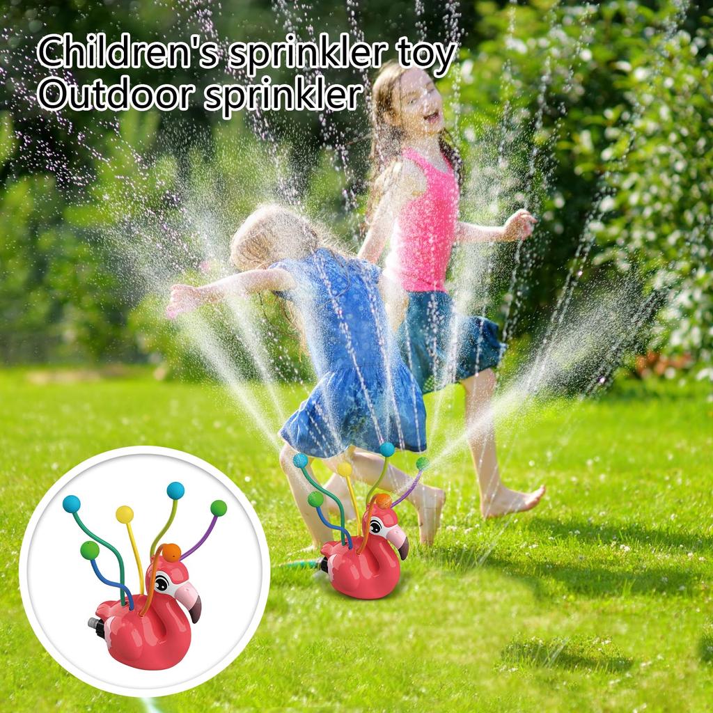 Venkovní sprchovací hračka plameňák pro děti, postřikovač vody na trávník, interaktivní postřikovač na zahradu, dvůr, park, rodinná zábava