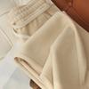 High-Waist Elastic Tweed Wool Pants - Autumn/Winter Women's Wide-Leg Straight Cut with Soft Drape