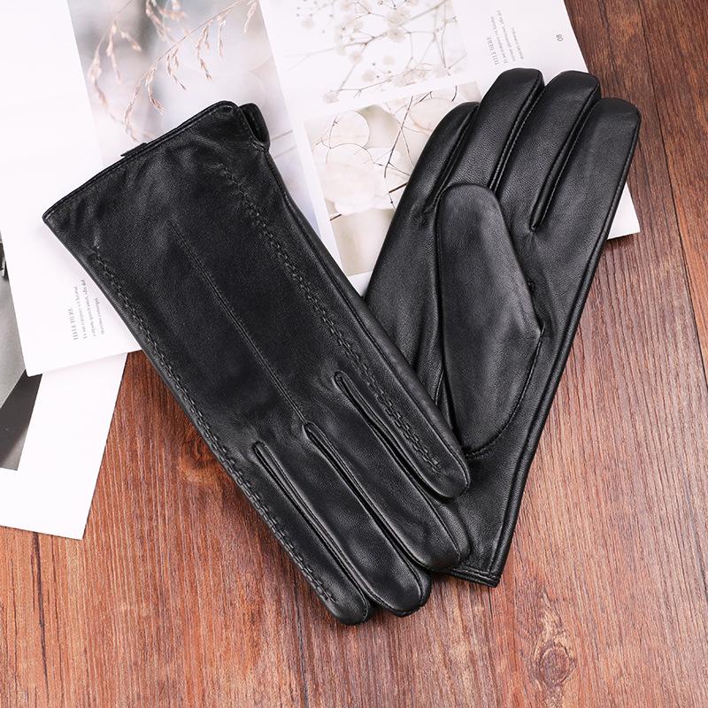 Sheepskin Gloves for Men and Women In Autumn and Winter Plus Velvet Thickened Outdoor Riding Motorcycle Windproof and Cold Sheepskin Gloves