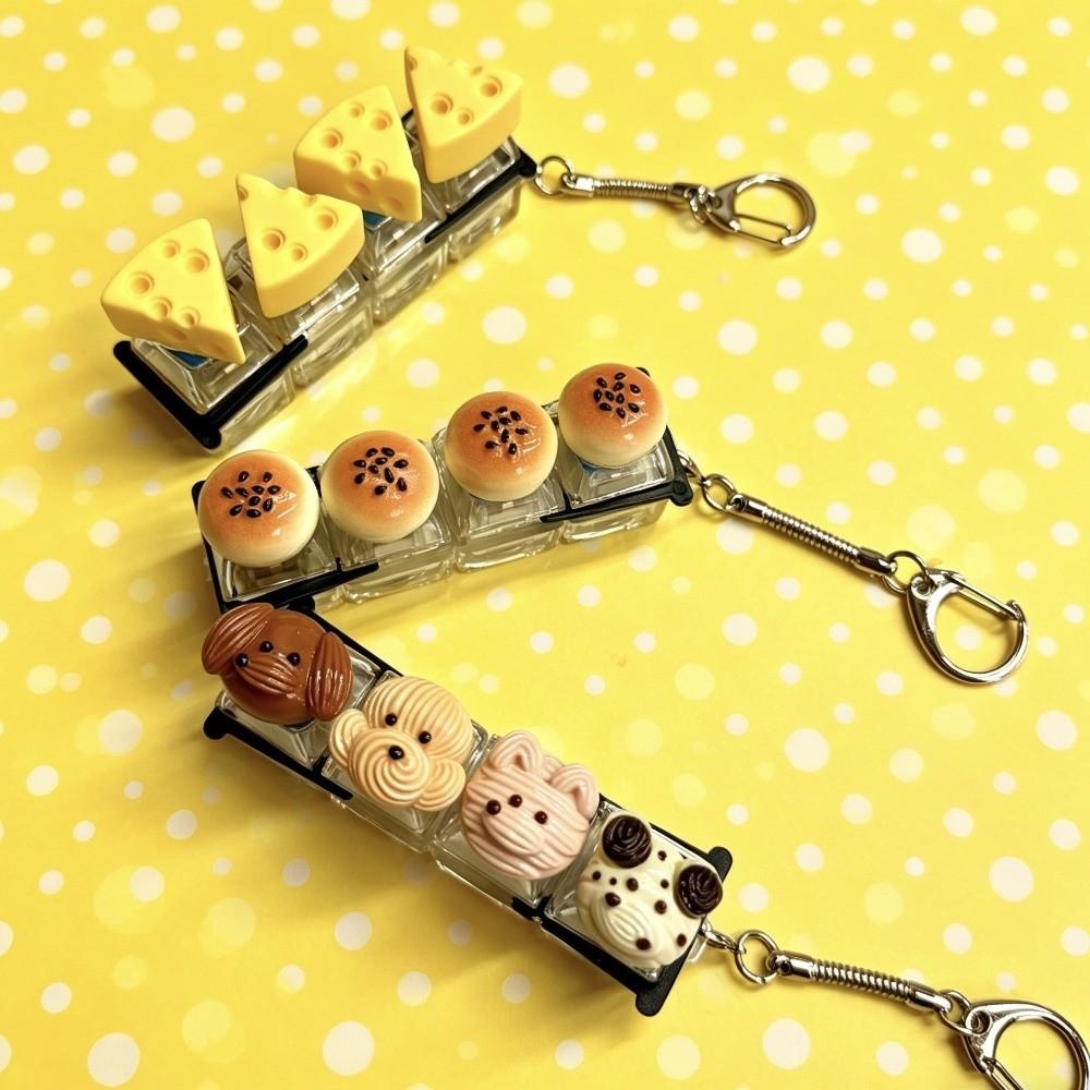 Finger Button Food Miniature Fidget Keycap Mini Bread Model Pendant  Backpack Daily Decor