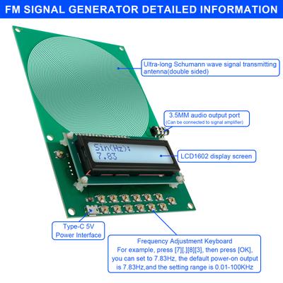 7.83Hz Schumann Waves Frequency Generator Adjustable 0.01Hz~30000Hz Signal Generator Sine Pulse Audio Resonator Type-C Interface