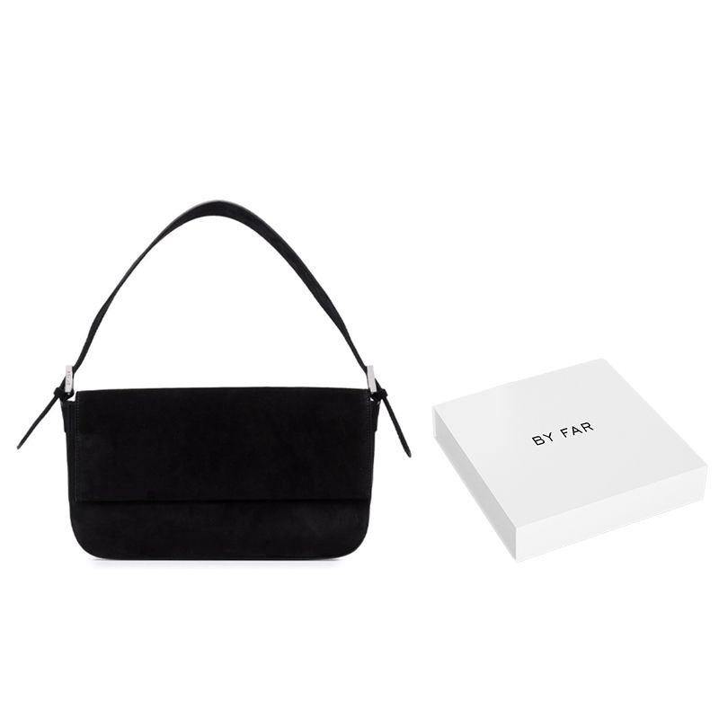 By Far Manu Series Leather Vintage Suede Handbag Shoulder Bag Women handbags Black 21PFMNSBLUMED