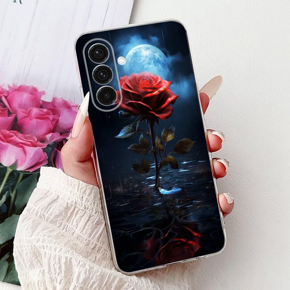 For Samsung Galaxy A26 A36 A56 5G Case 2024 New Stylish Flower Soft Clear Silicone Back Cover For Samsung A36 5G SM-A366B Bumper