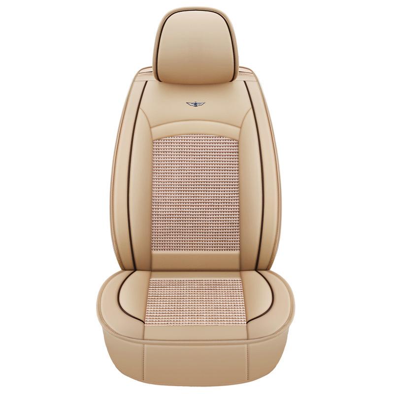 H8 Leather & Ice Silk Universal Car Seat Cover: Cartoon Design for All Seasons