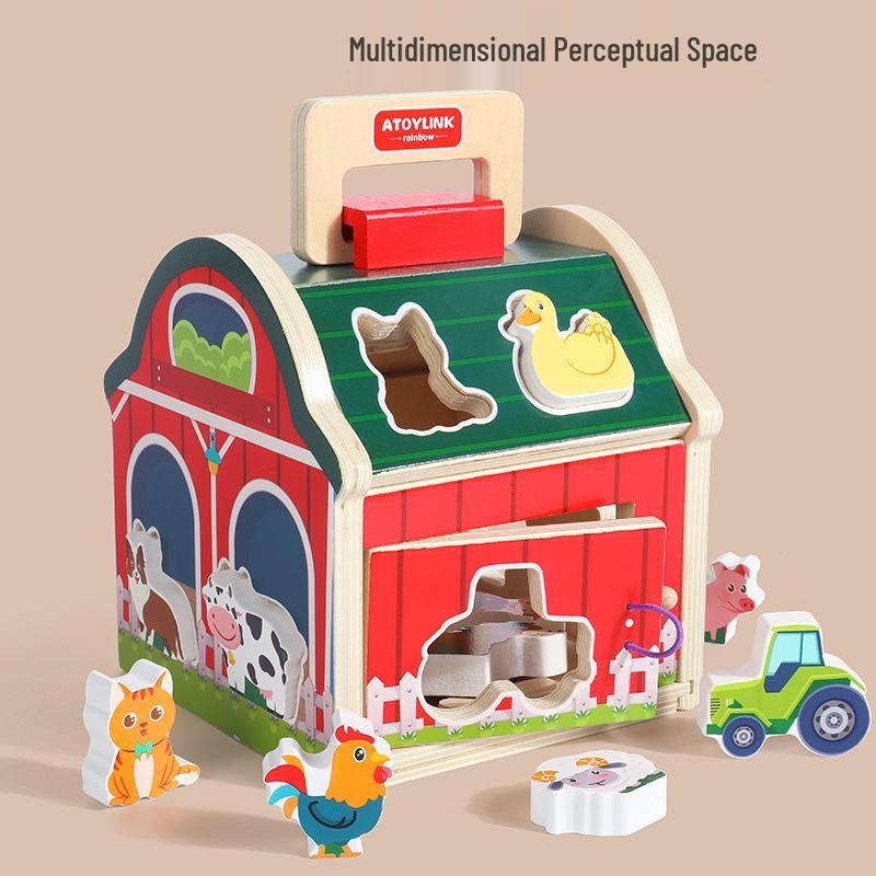 

Children s Educational Farm Animal Shape Matching and Assembly Wooden Toy