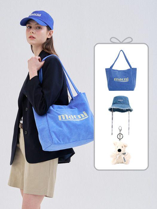 macni [SET] HOLIDAY TERRY BAG & DENIM BUCKET HAT & KEYRING SET