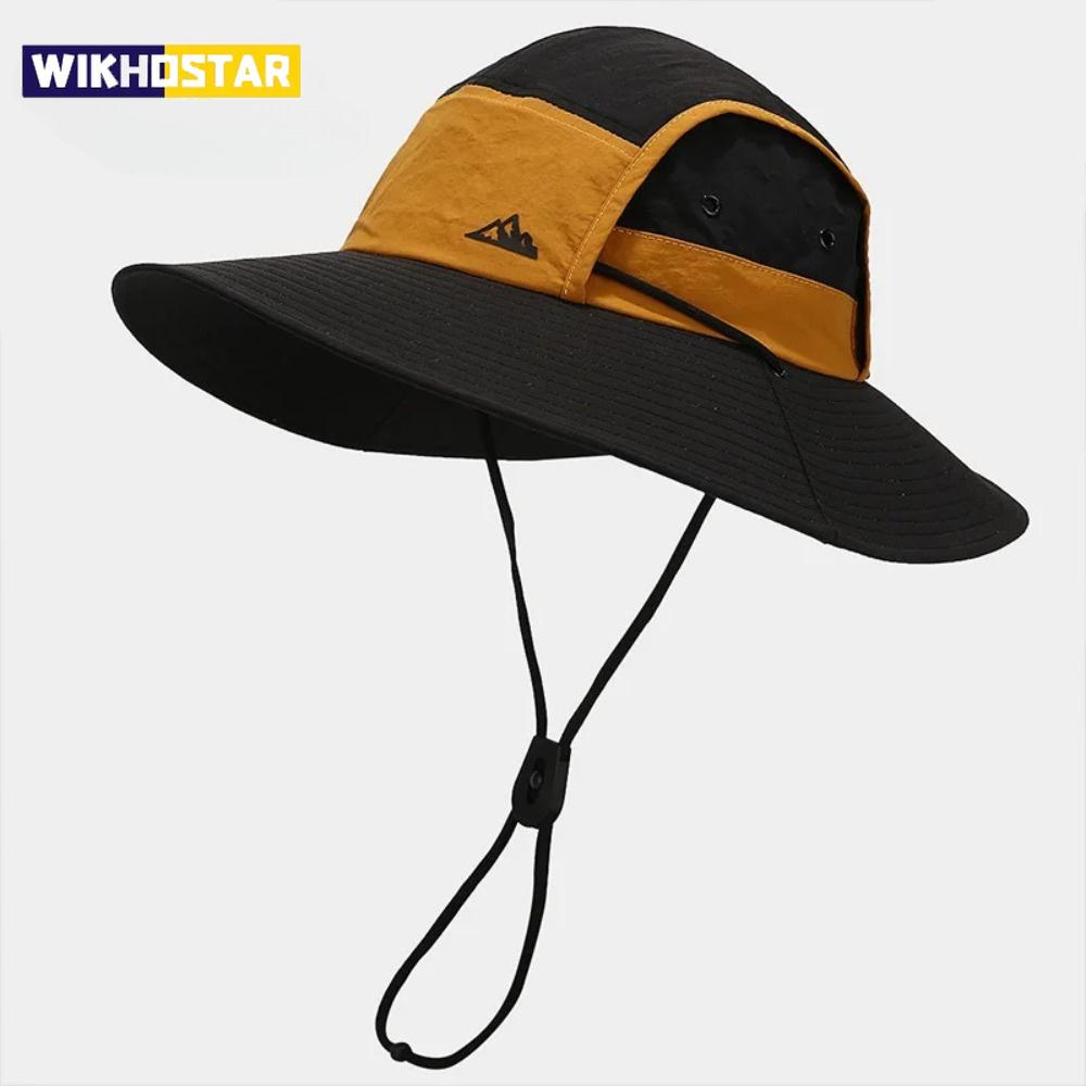 Summer Outdoor Sun Protection Hat for Women Men Hiking Fishing Sunscreen Visor Cap Large Brim Shawl Quick Drying Fisherman Hat