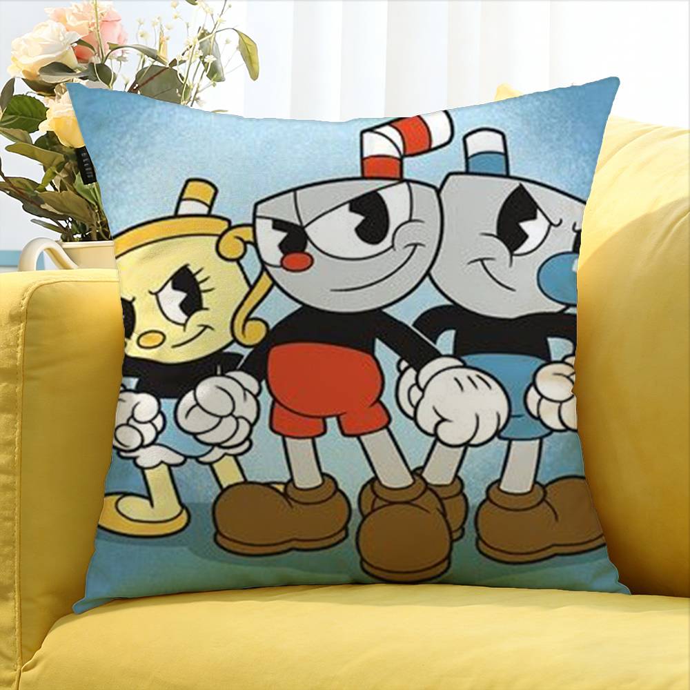 PPopular CCuphead Game Various Sizes Square Pillow Case For Car Home Bedchamber Decor