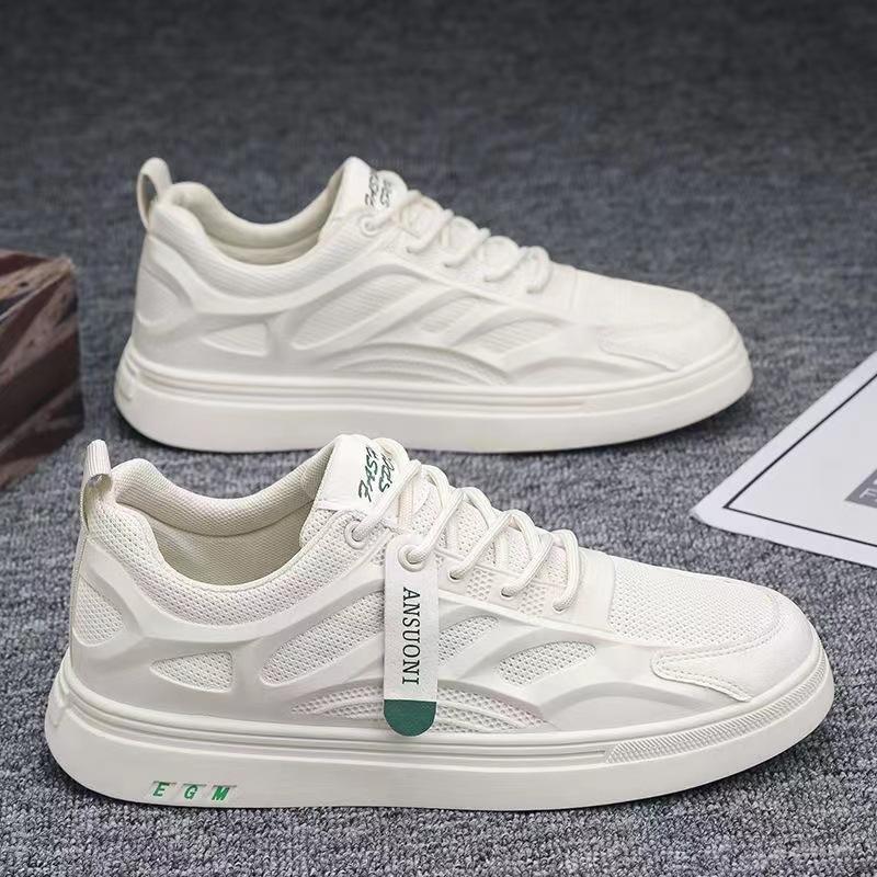 Men's Board Shoes Autumn 2024 New Mesh Versatile Men's Shoes Student Trend White Shoes Non-slip Sneakers Men's