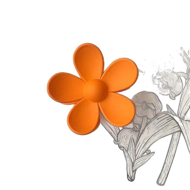 Milk Coffee Flower Claw Hair Clip - Five-Petal Cute Updo & Ponytail Accessory
