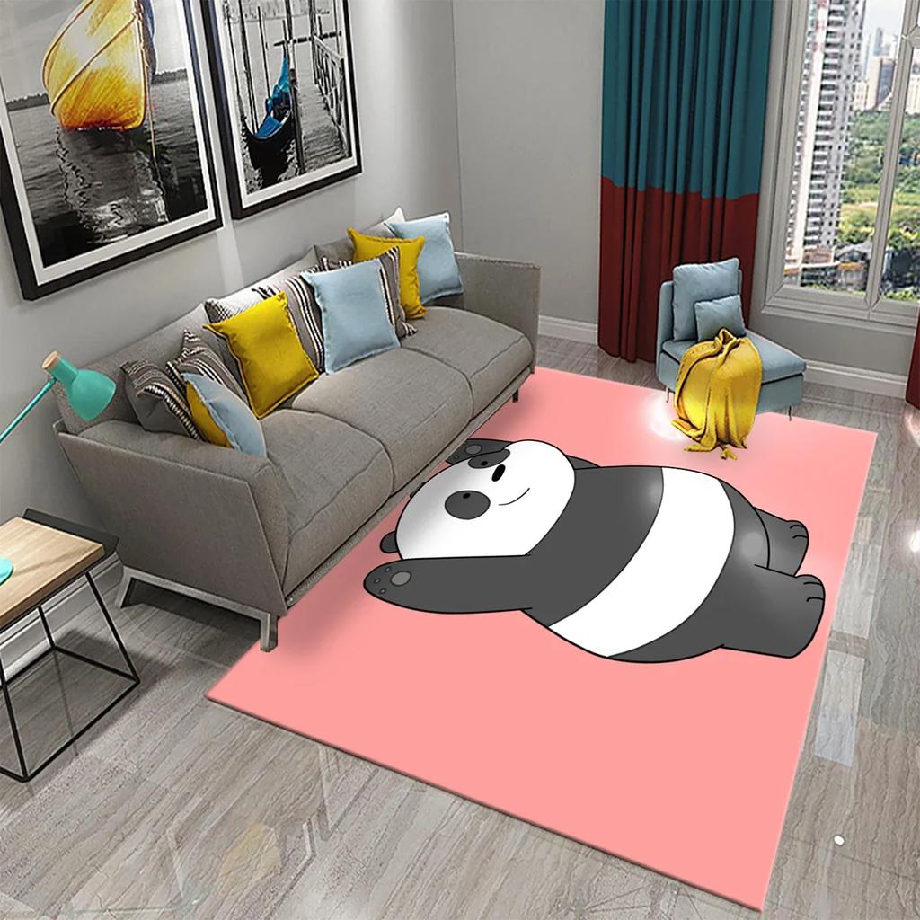 3D Cartoon Cute Panda Carpet Area Rug for Living Room Bedroom Bathroom Kitchen Decor Kid Play Crawl Soft Non-slip Floor Mat Gift