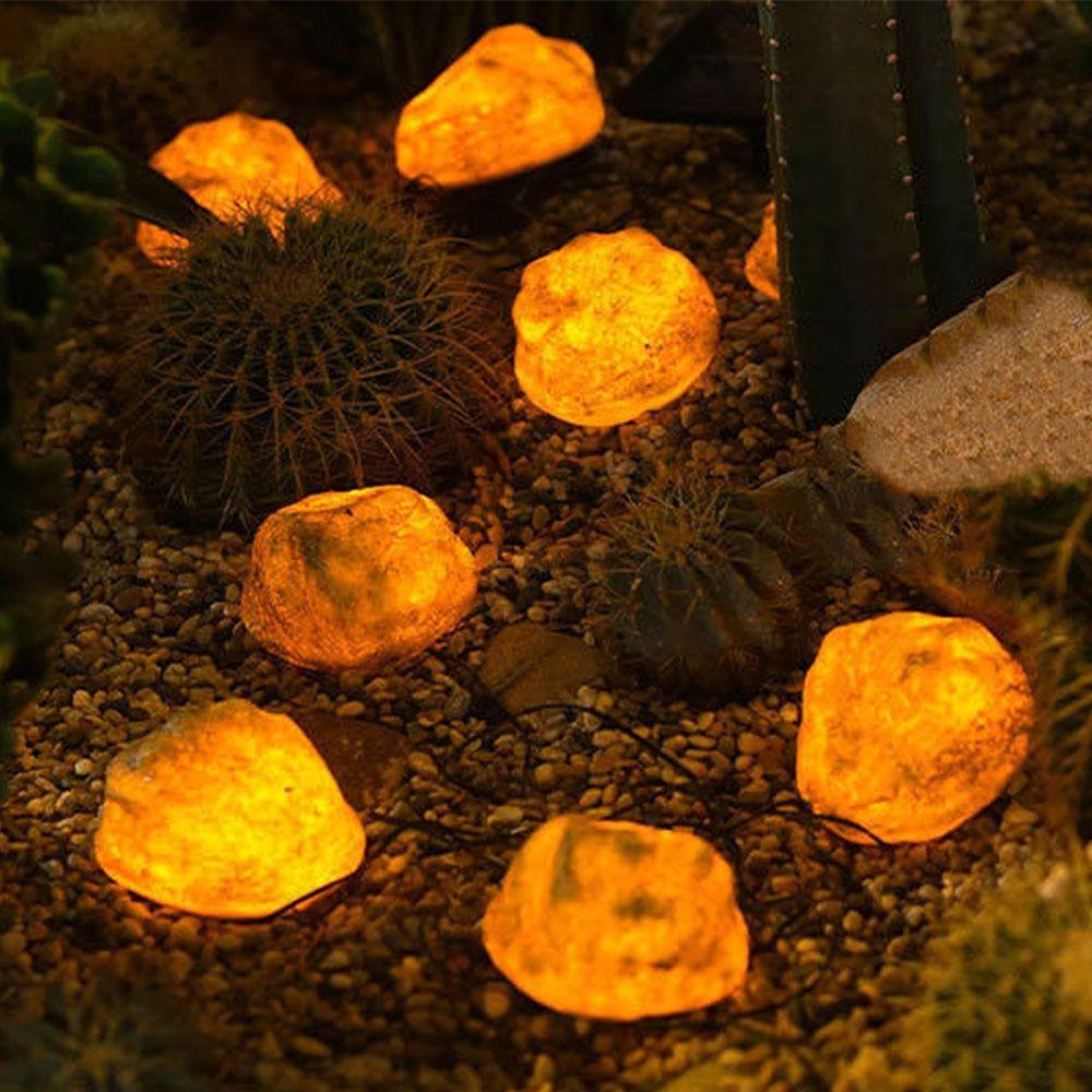 Auto on/Off LED Solar Light Cobblestone Shaped Solar Lawn Lamp Outdoor Pebble Lamp  Lawn