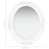 Baroque Style Wall Mirror 50 x 60 cm White