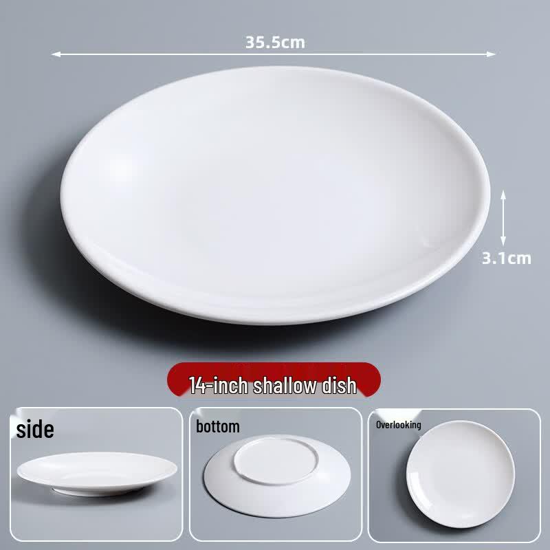 Chuzhou 14-Inch Thickened Melamine Round Shallow Plate